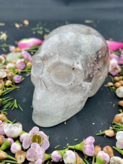 This is gorgeous garden quartz or lodolite skull of enchantment