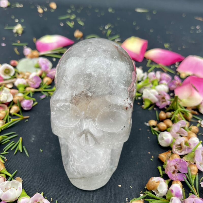 This is gorgeous garden quartz or lodolite skull of enchantment