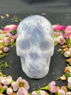 This is Blue Calcite Skull of Calmness
