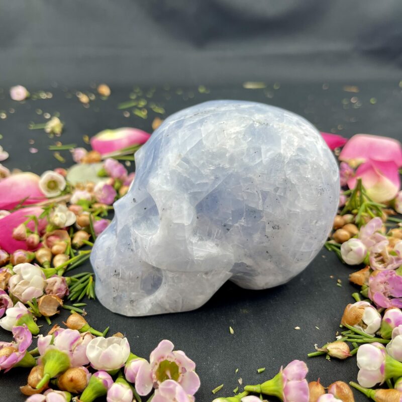 This is Blue Calcite Skull of Calmness