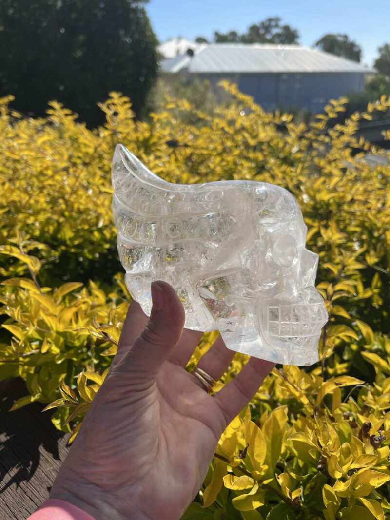 Cosmic Alien Clear Quartz Skull