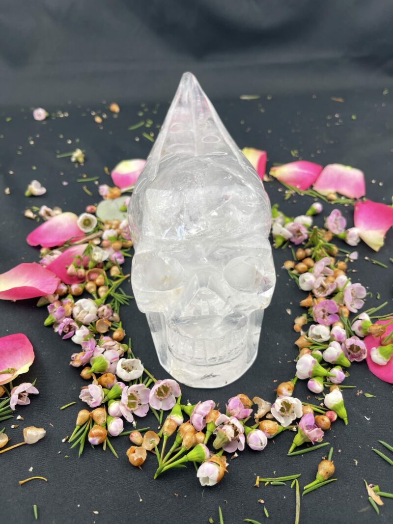 Cosmic Alien Clear Quartz Skull