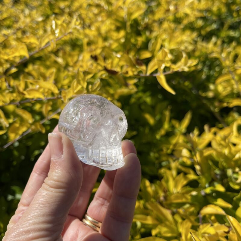 This is Cute Small Clear Quartz Skull