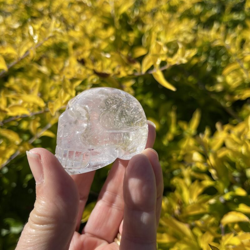 This is Cute Small Clear Quartz Skull