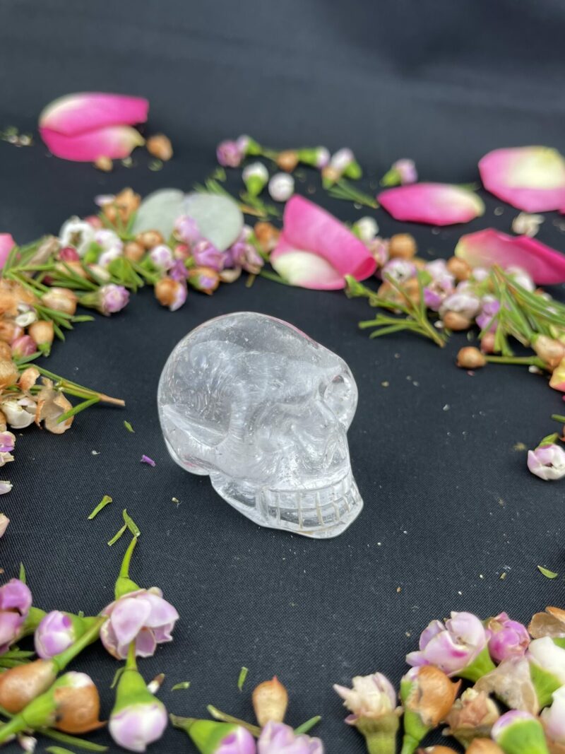 This is Cute Small Clear Quartz Skull