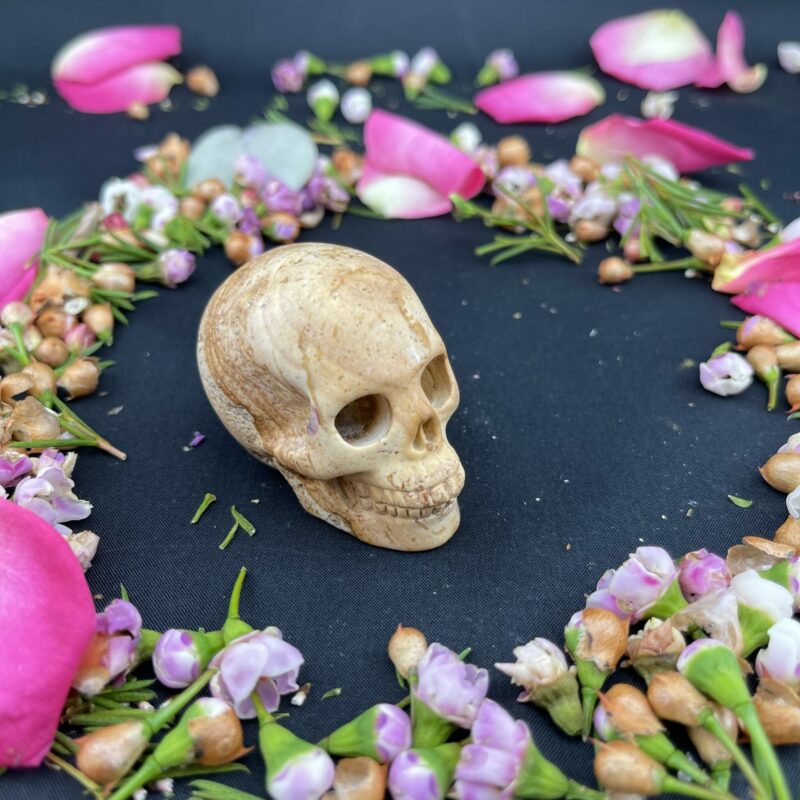 this is Unique Picture Jasper Skull Carving