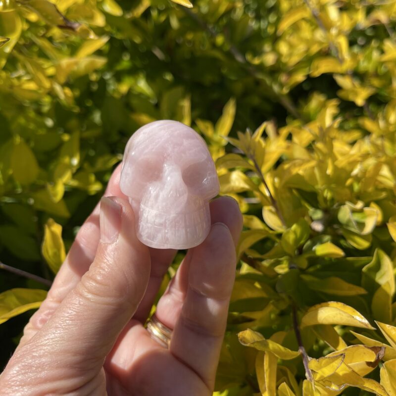 This is Small Rose Quartz Skull of Love