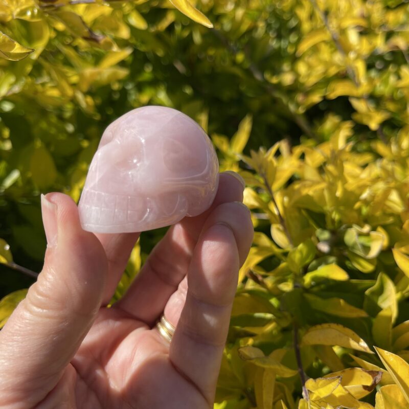 This is Small Rose Quartz Skull of Love