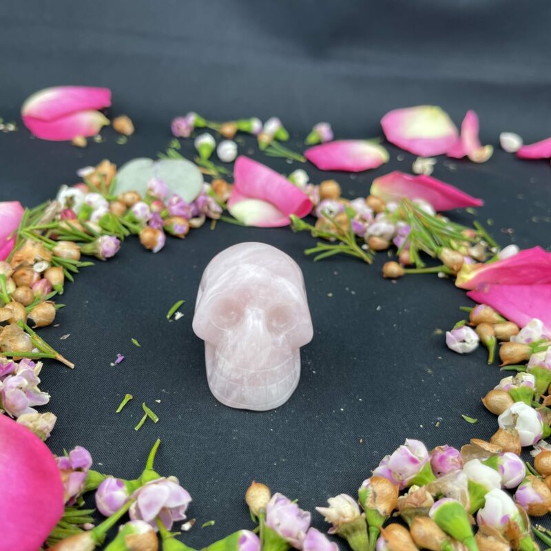 This is Small Rose Quartz Skull of Love