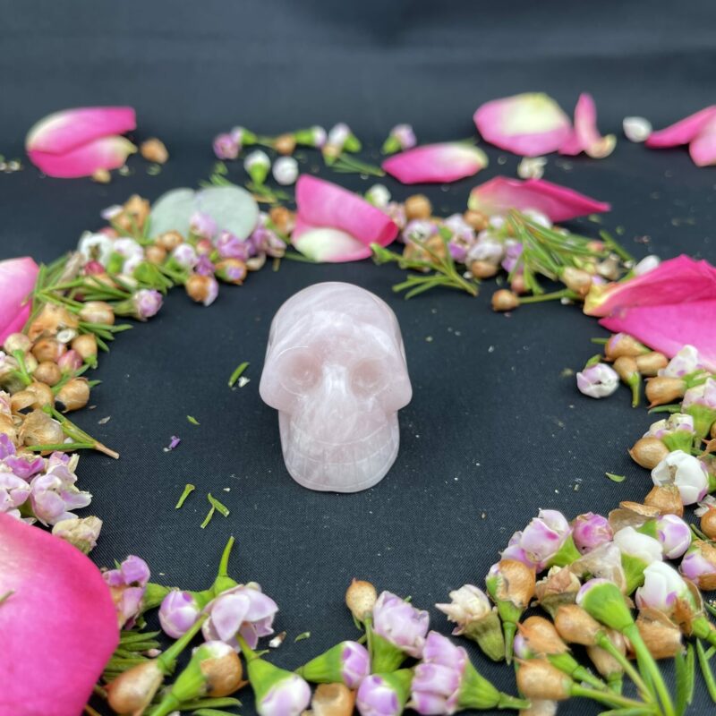 This is Small Rose Quartz Skull of Love