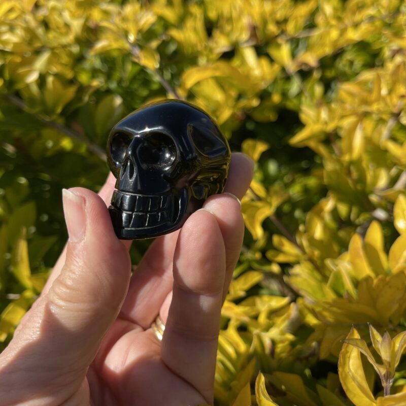 This is Small Black Obsidian Skull of Safety