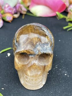 This is Small Gold Rutile Skull of Radiant Energy
