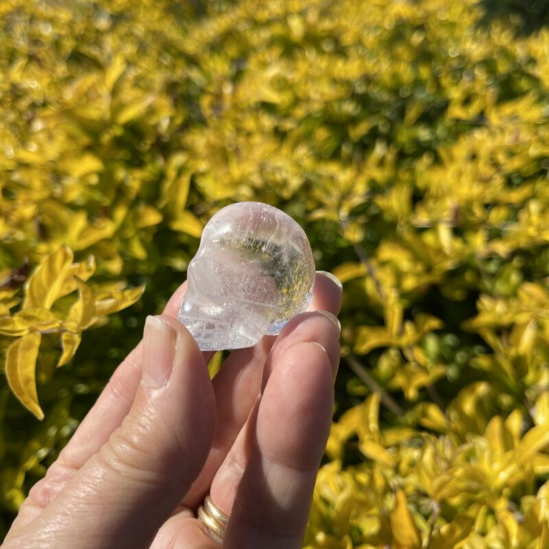 This is clear quartz alien star being skull of cosmic connection