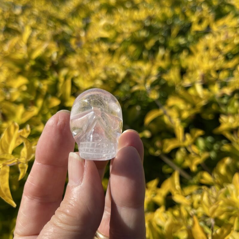 This is clear quartz alien star being skull of cosmic connection