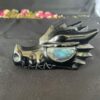 This is another Black Obsidian Dragon Carving with Labradorite Eyes