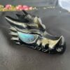 This is another Black Obsidian Dragon Carving with Labradorite Eyes