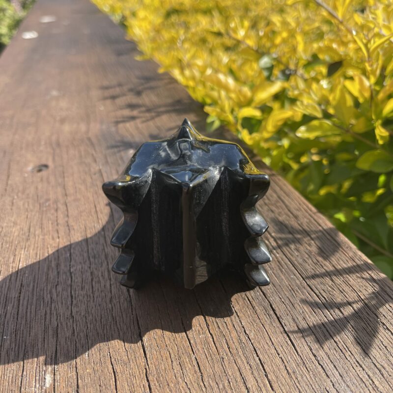 This is another Black Obsidian Dragon Carving with Labradorite Eyes