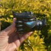 This is another Black Obsidian Dragon Carving with Labradorite Eyes