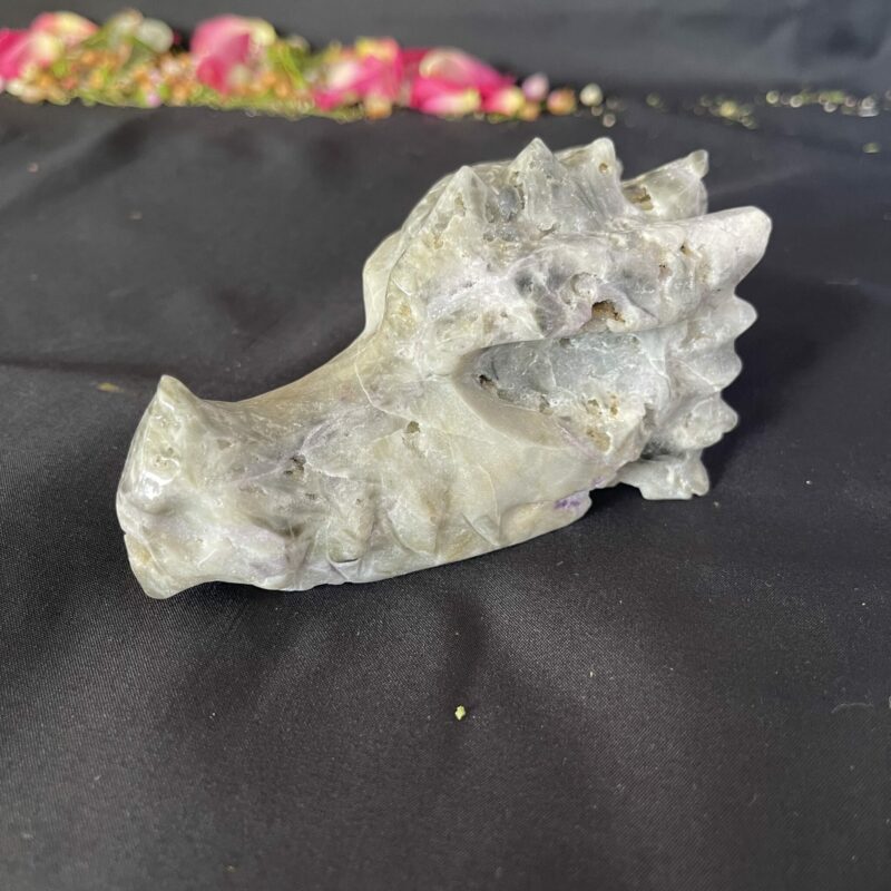 This is Grounding Sphalerite Dragon Head Carving