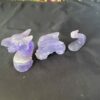 This is Mystical Loch Ness Purple Fluorite 3-Part Dragon Carving