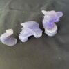 This is Mystical Loch Ness Purple Fluorite 3-Part Dragon Carving