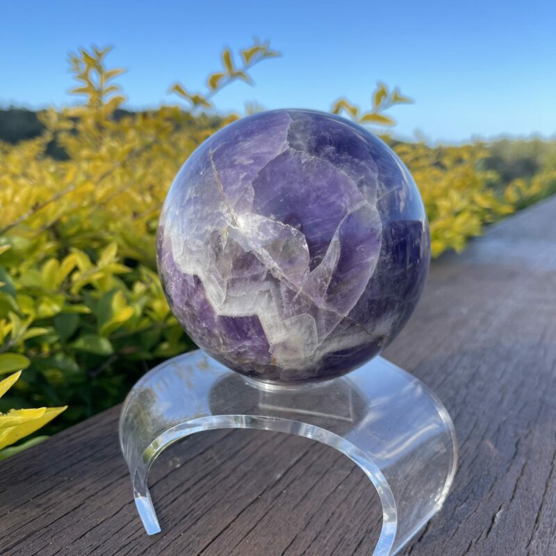 This is Mesmerizing XL Chevron Amethyst Sphere