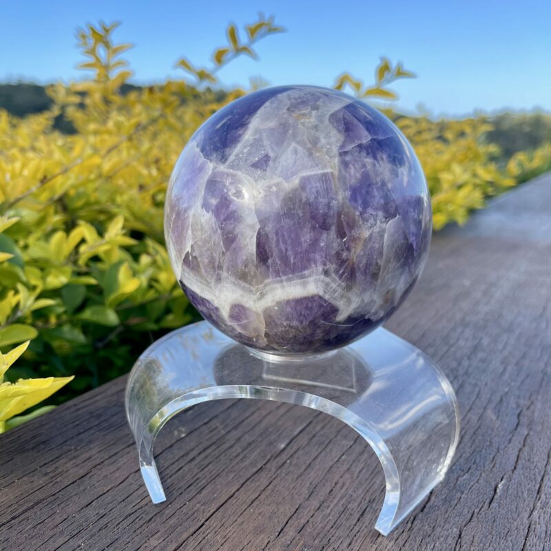 This is Mesmerizing XL Chevron Amethyst Sphere