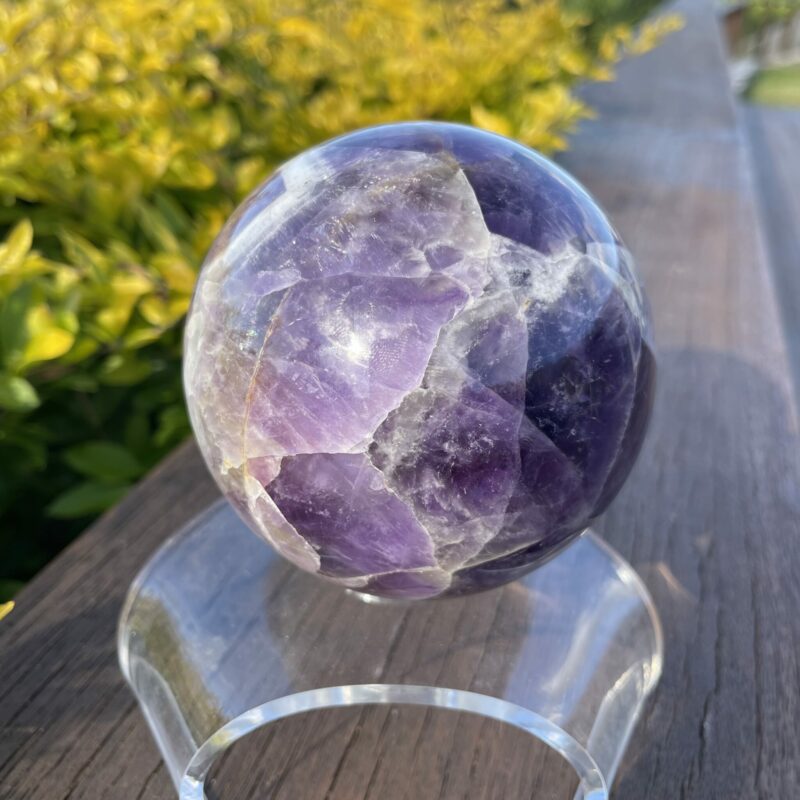 This is Mesmerizing XL Chevron Amethyst Sphere