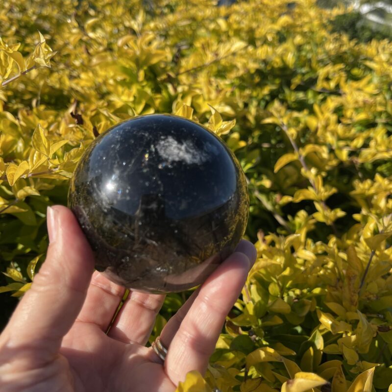 This isProtective Black Tourmaline Rutilated Sphere 8cm