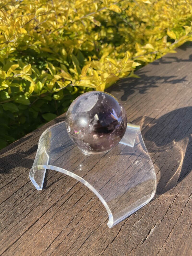 This is Enchanting Smokey Amethyst with Rainbow Medium Sphere