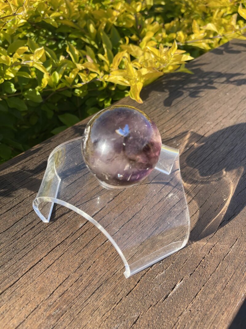 This is Enchanting Smokey Amethyst with Rainbow Medium Sphere