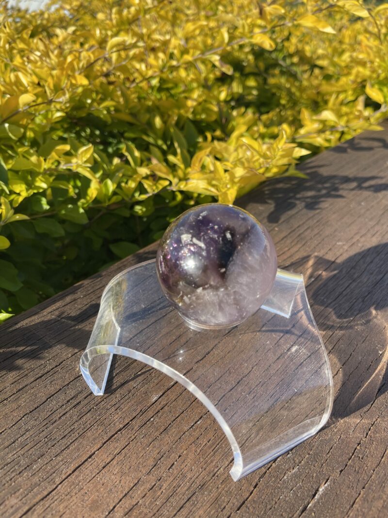 This is Enchanting Smokey Amethyst with Rainbow Medium Sphere