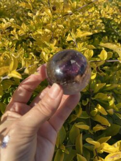 This is Enchanting Smokey Amethyst with Rainbow Medium Sphere