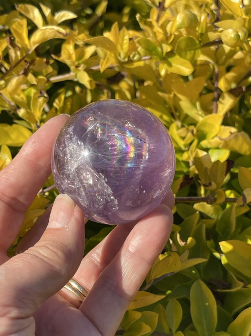 This is Rainbow Joyful Amethyst Medium Sphere