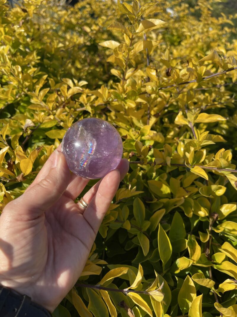 This is Rainbow Joyful Amethyst Medium Sphere