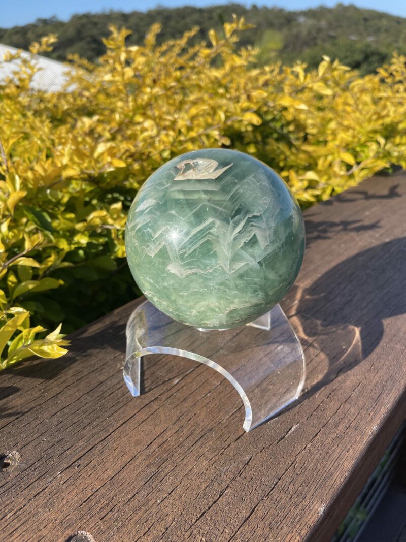 This is Deep Heart Healing XXL Green Fluorite Sphere 11cm