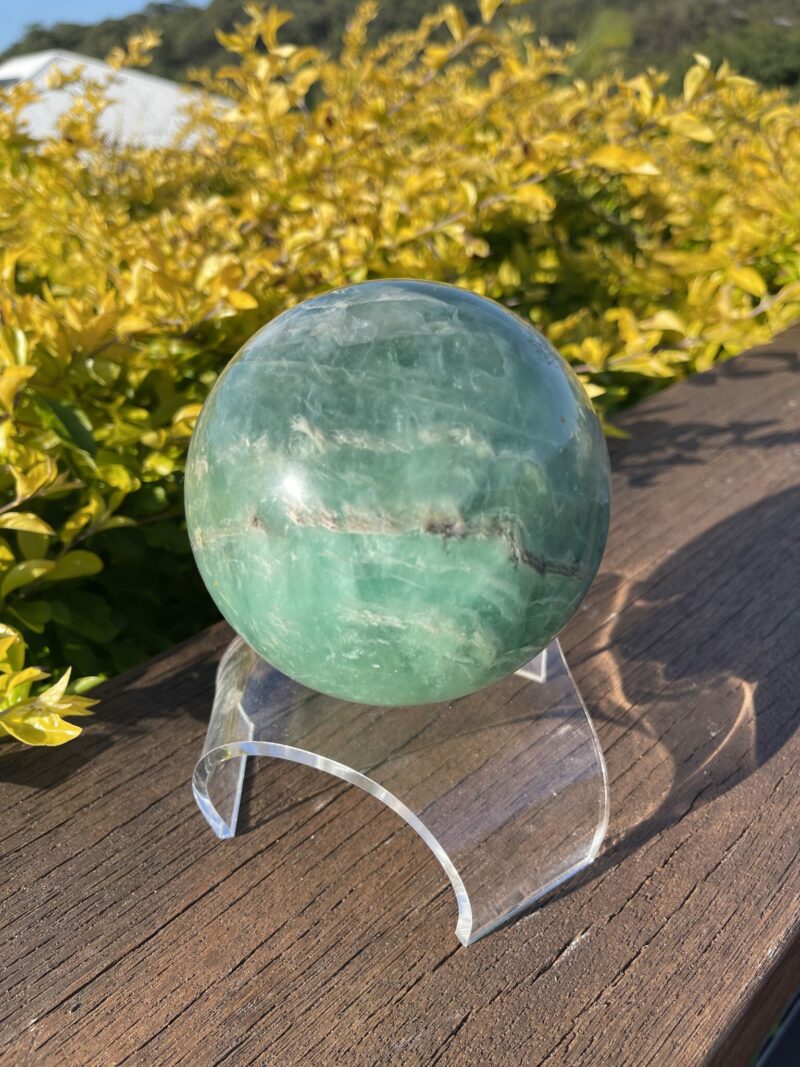 This is Deep Heart Healing XXL Green Fluorite Sphere 11cm