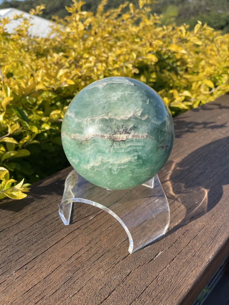 This is Deep Heart Healing XXL Green Fluorite Sphere 11cm