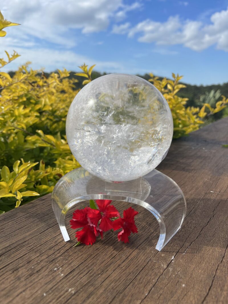 Unveil the Radiant Energy of Our XL Rainbow Clear Quartz Sphere (1.4kg)