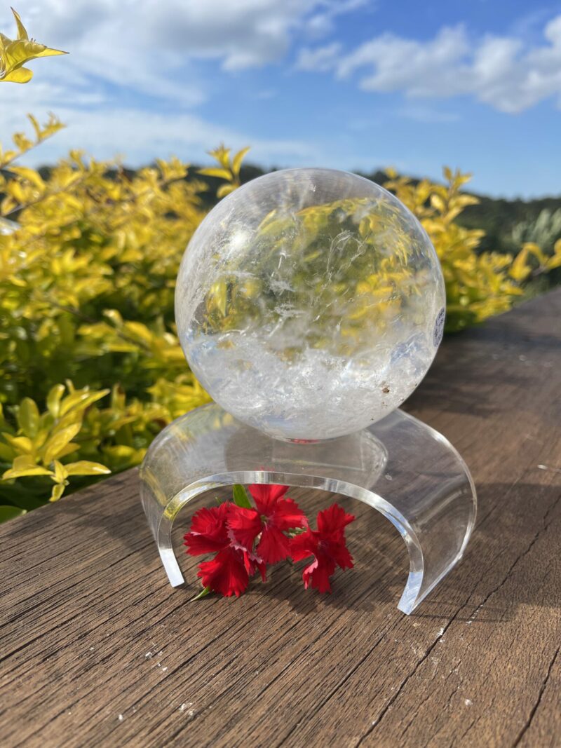 Unveil the Radiant Energy of Our XL Rainbow Clear Quartz Sphere (1.4kg)