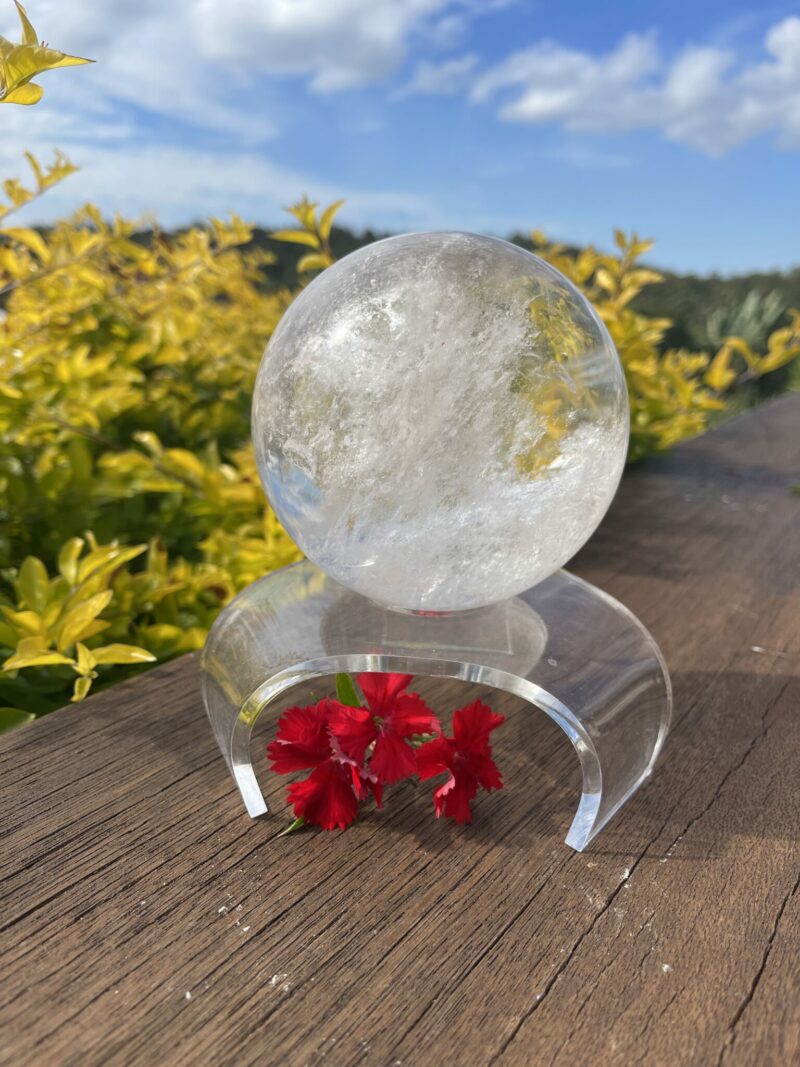 Unveil the Radiant Energy of Our XL Rainbow Clear Quartz Sphere (1.4kg)