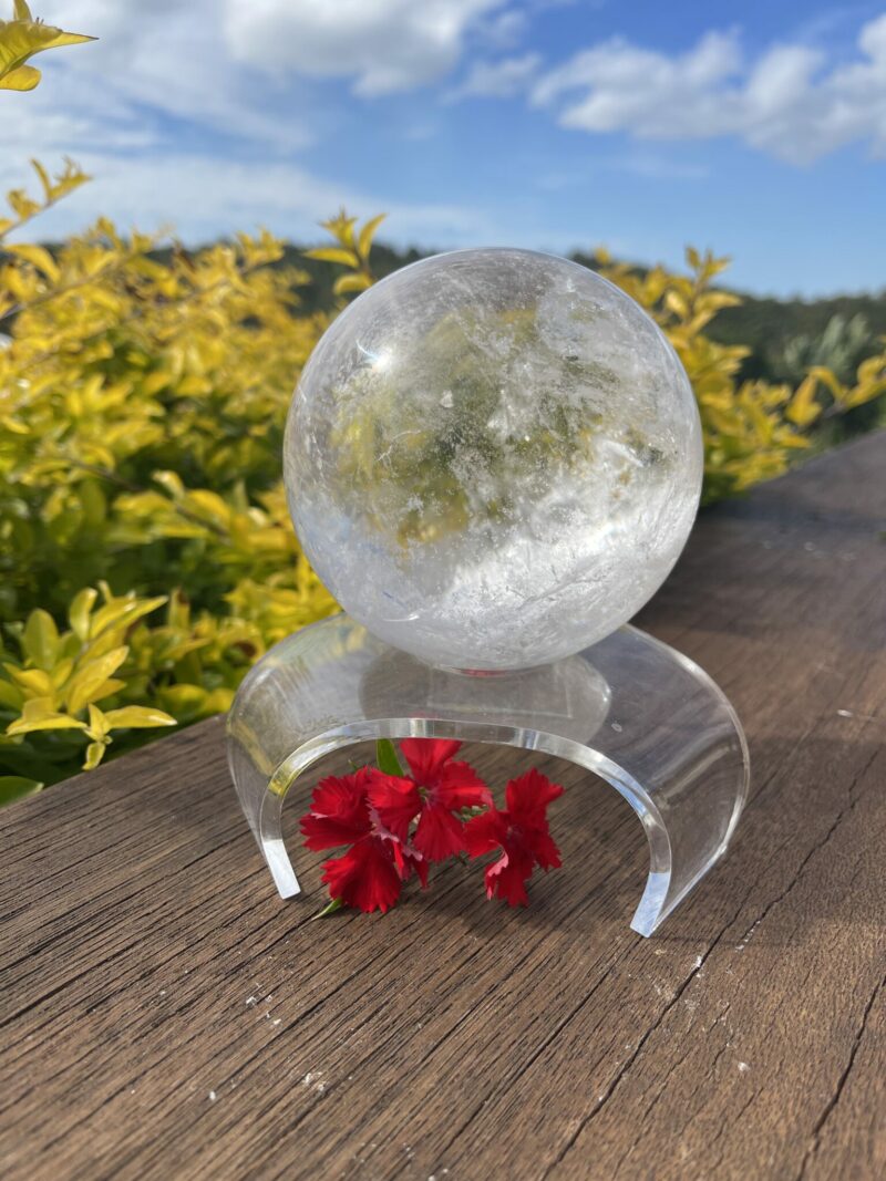 Unveil the Radiant Energy of Our XL Rainbow Clear Quartz Sphere (1.4kg)