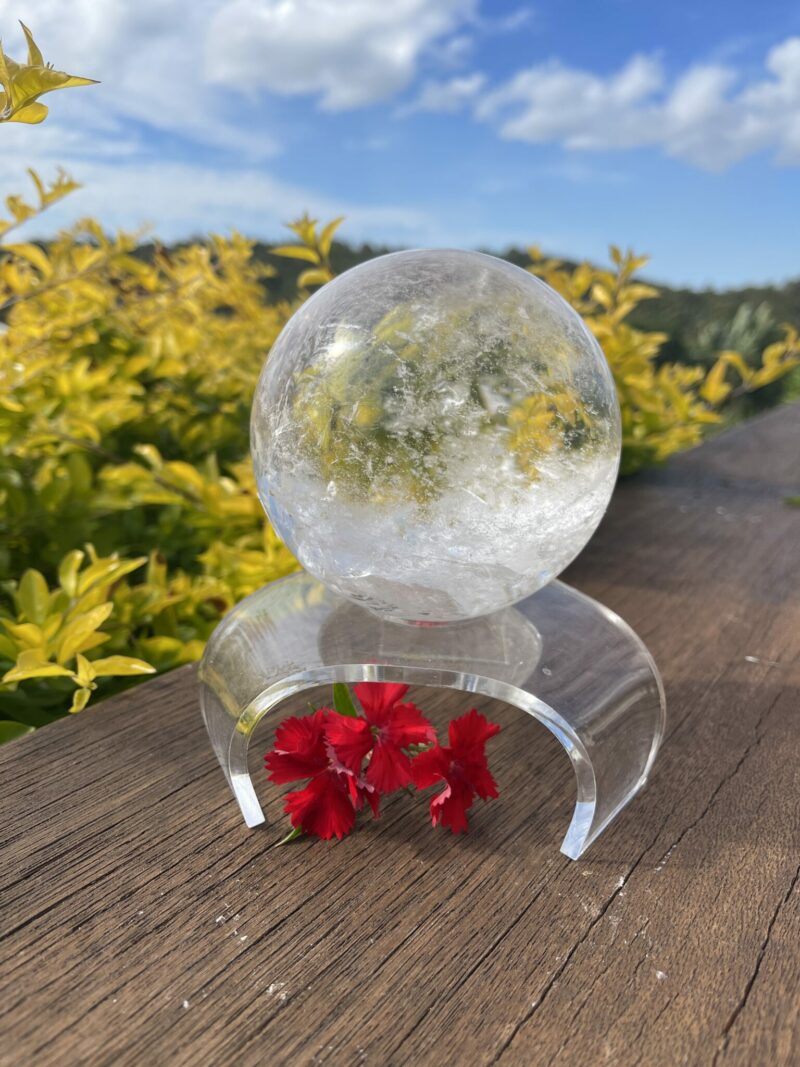 Unveil the Radiant Energy of Our XL Rainbow Clear Quartz Sphere (1.4kg)