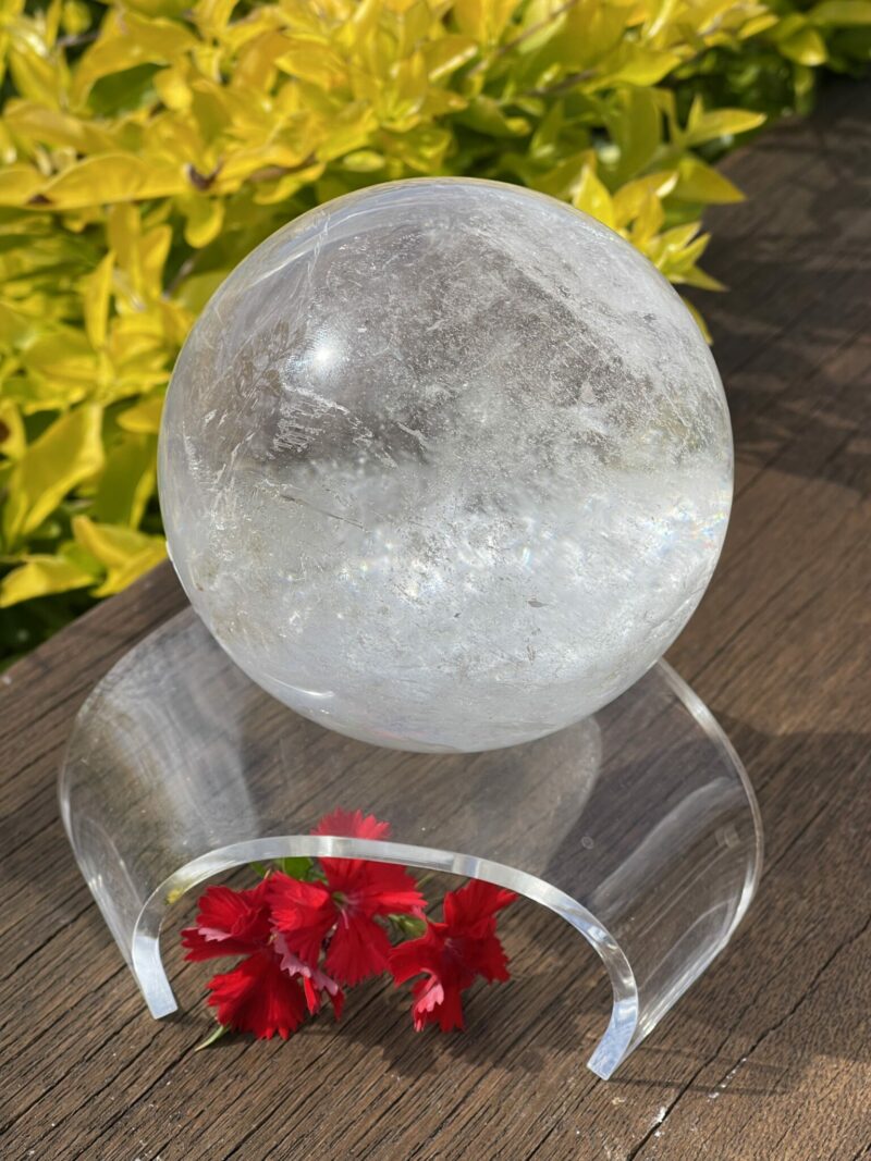 Unveil the Radiant Energy of Our XL Rainbow Clear Quartz Sphere (1.4kg)