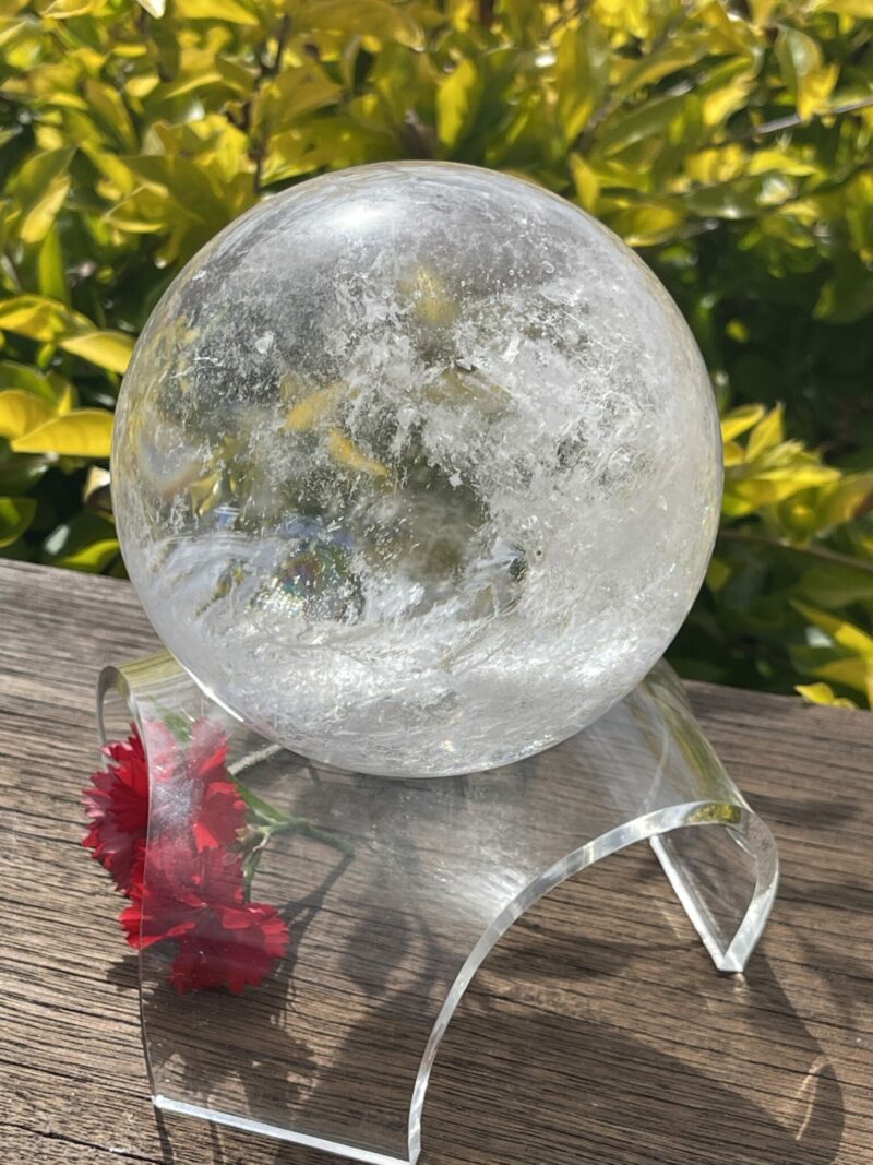 Unveil the Radiant Energy of Our XL Rainbow Clear Quartz Sphere (1.4kg)