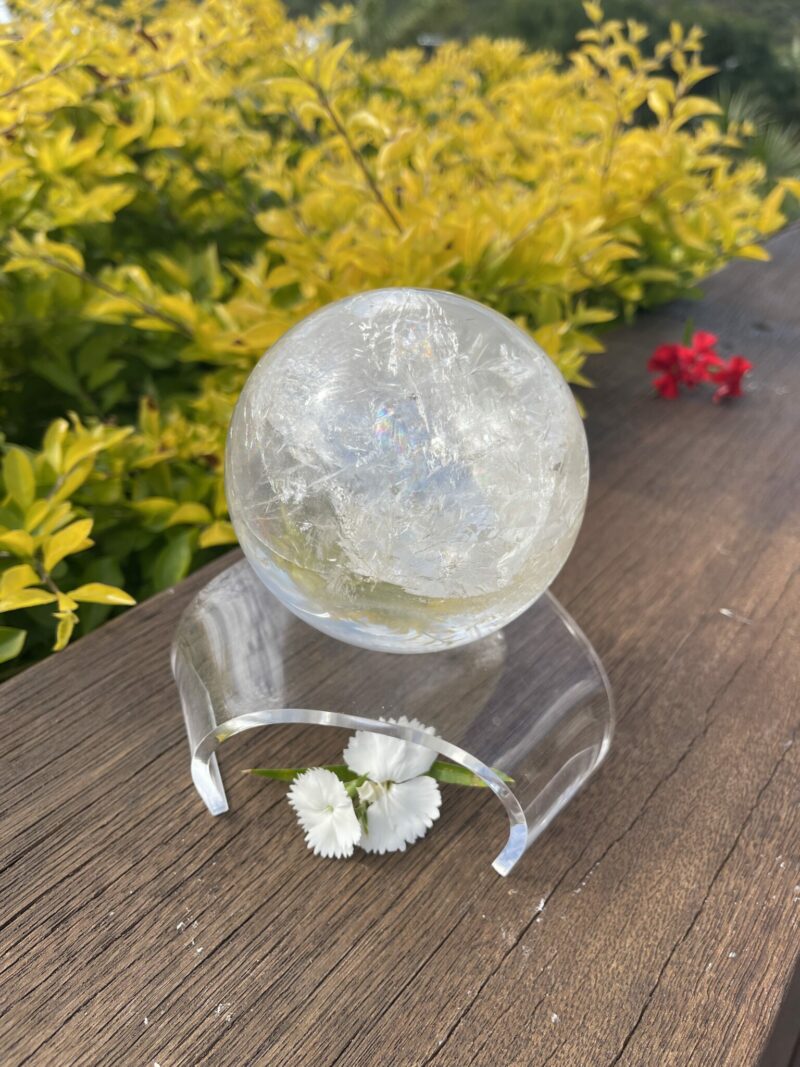 This is Brilliant XL Clear Quartz Sphere 1.1kg of clarity