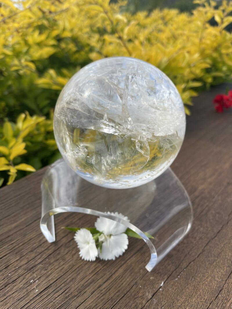 This is Brilliant XL Clear Quartz Sphere 1.1kg of clarity