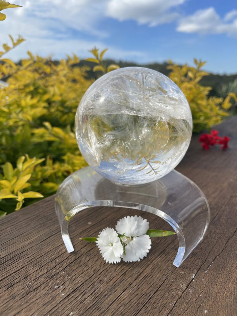 This is Brilliant XL Clear Quartz Sphere 1.1kg of clarity