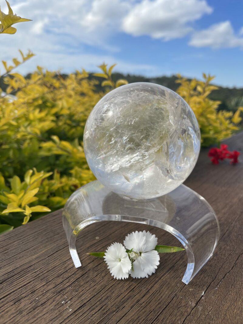 This is Brilliant XL Clear Quartz Sphere 1.1kg of clarity