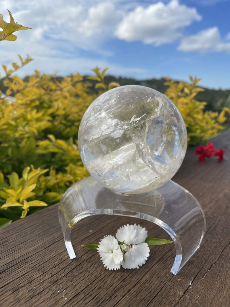 This is Brilliant XL Clear Quartz Sphere 1.1kg of clarity